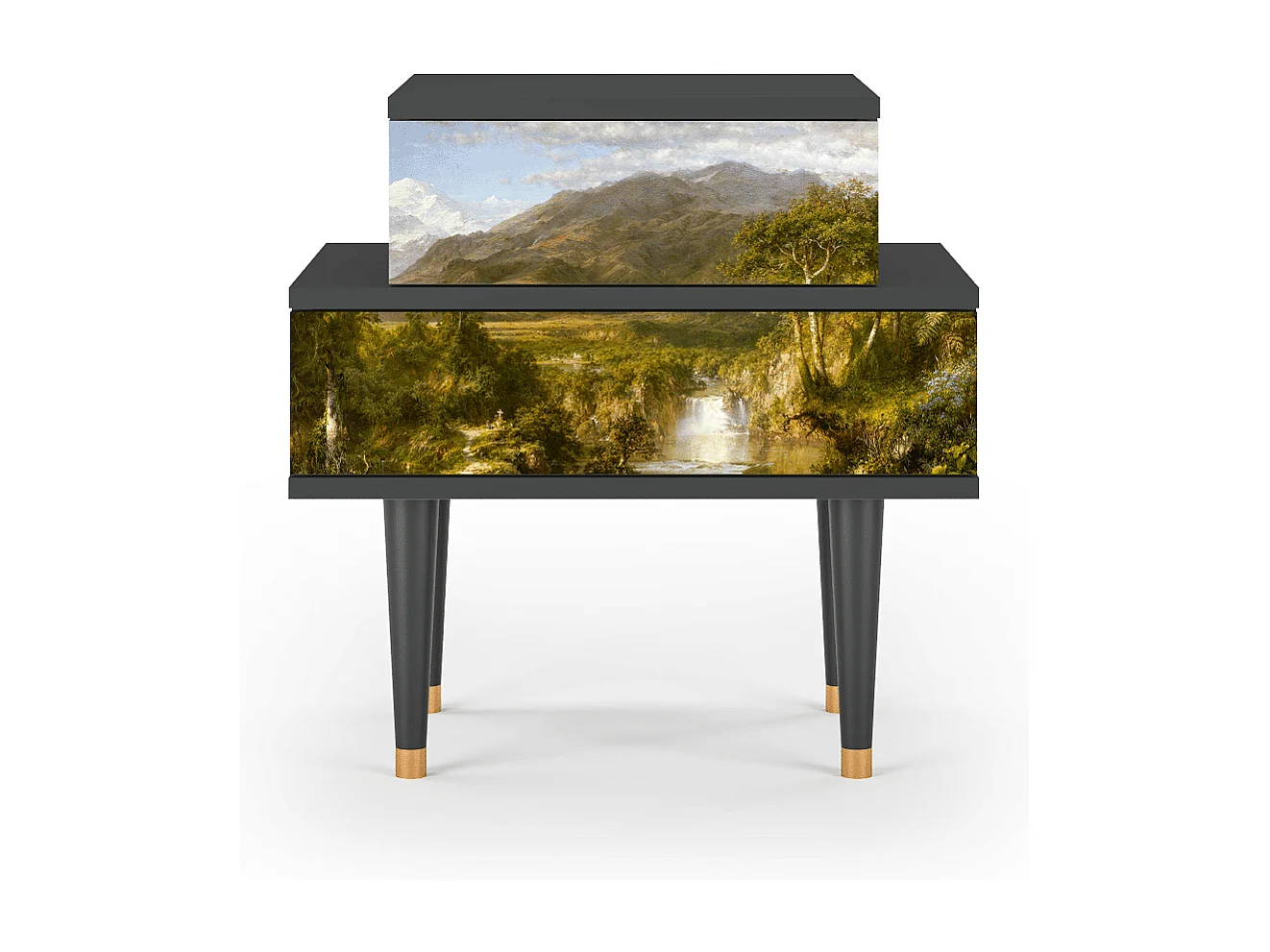 Mesita de noche - 58х58х41 cm - NS1 - The Heart of the Andes , Antracita