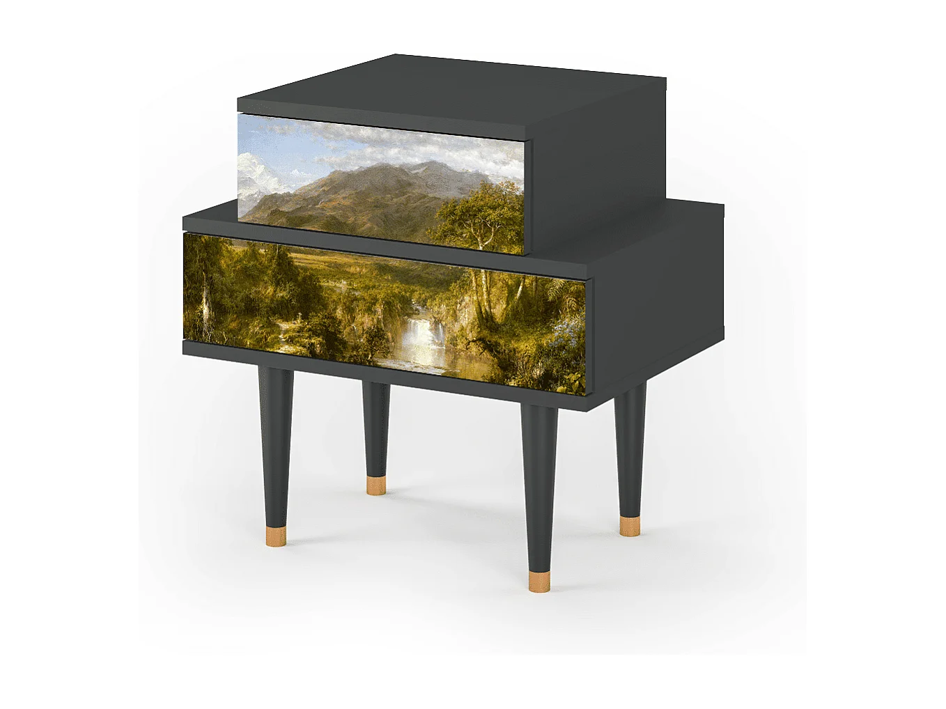 Mesita de noche - 58х58х41 cm - NS1 - The Heart of the Andes , Antracita