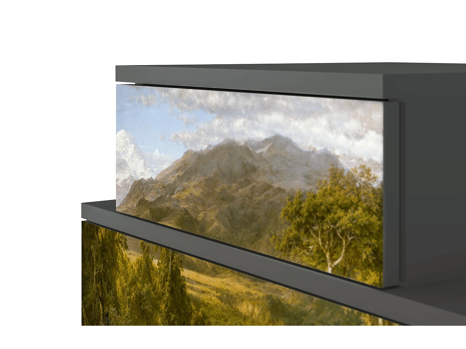 Mesita de noche - 58х58х41 cm - NS1 - The Heart of the Andes , Antracita