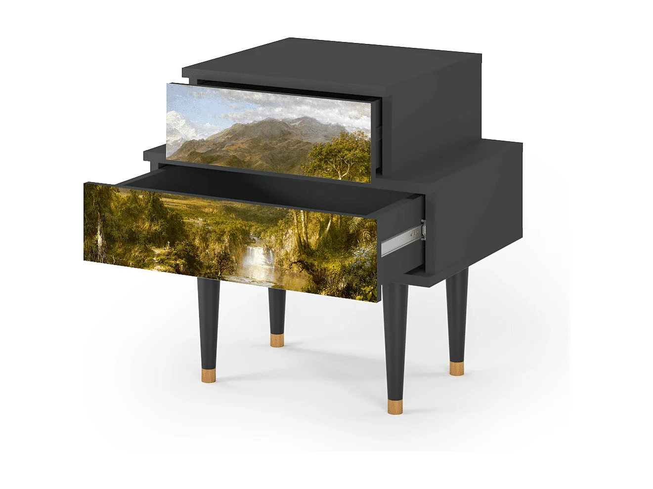 Mesita de noche - 58х58х41 cm - NS1 - The Heart of the Andes , Antracita