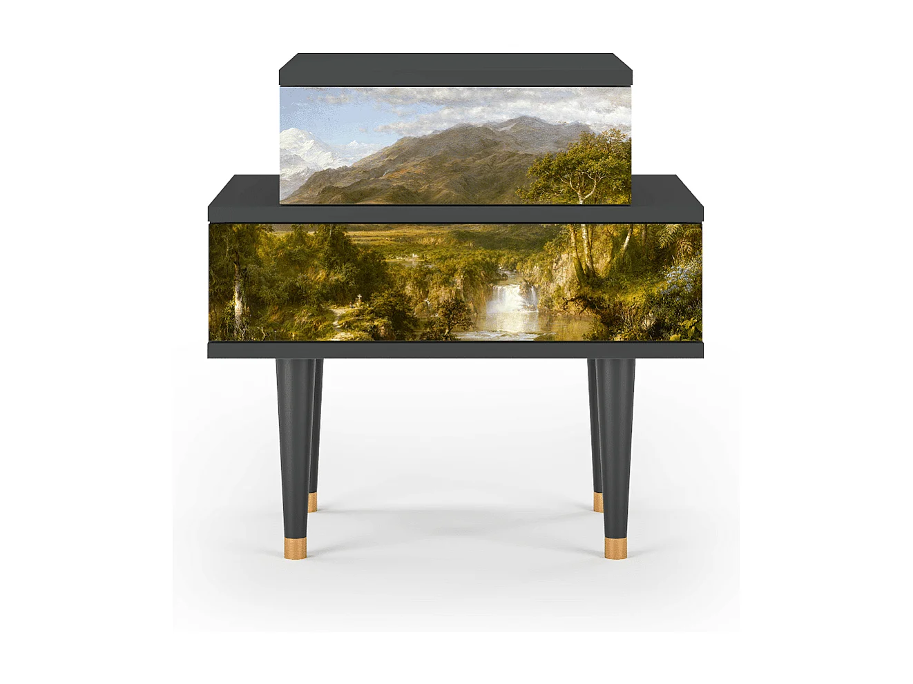 Table de nuit - 58х58х41 cm - NS1 - The Heart of the Andes , Anthracite