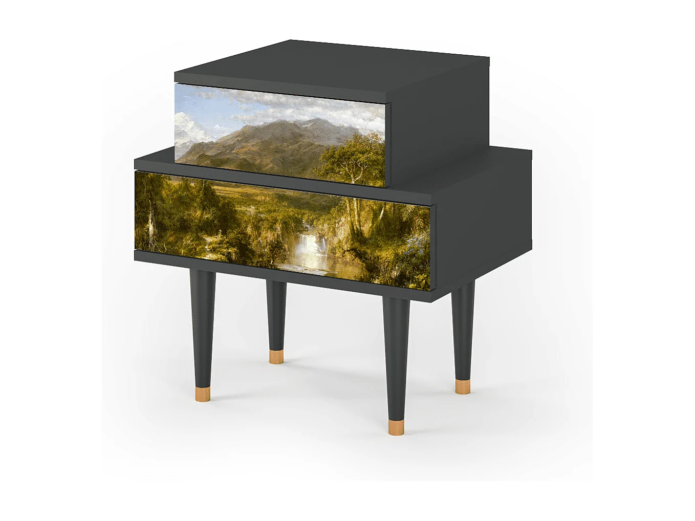 Table de nuit - 58х58х41 cm - NS1 - The Heart of the Andes , Anthracite