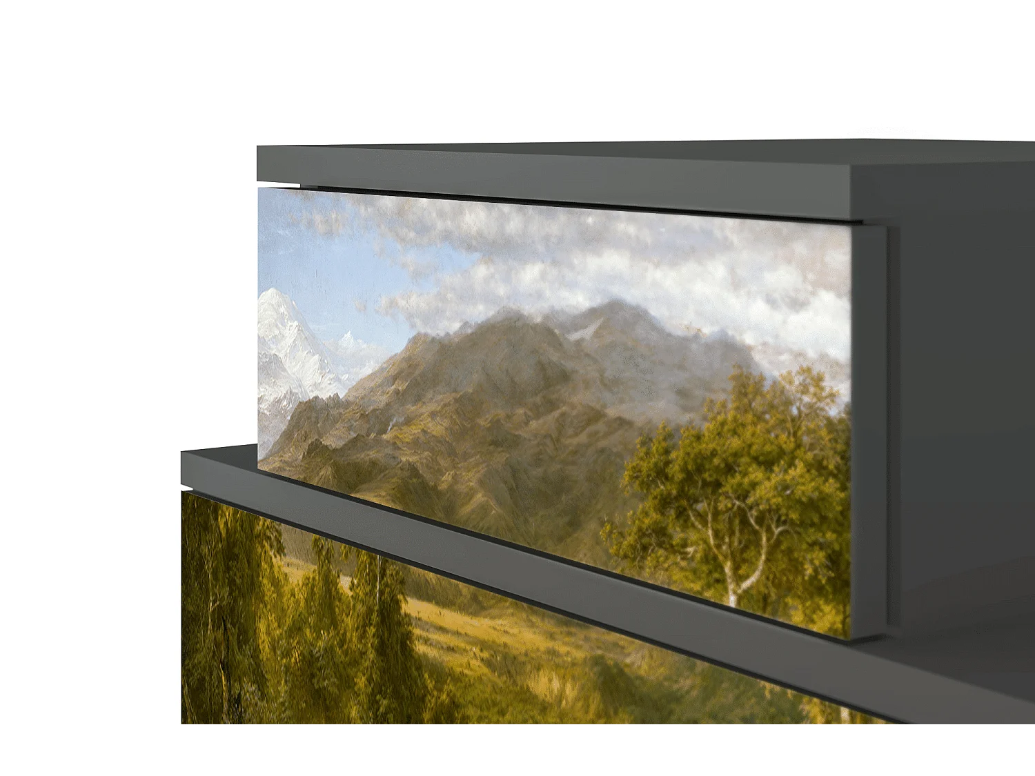 Table de nuit - 58х58х41 cm - NS1 - The Heart of the Andes , Anthracite