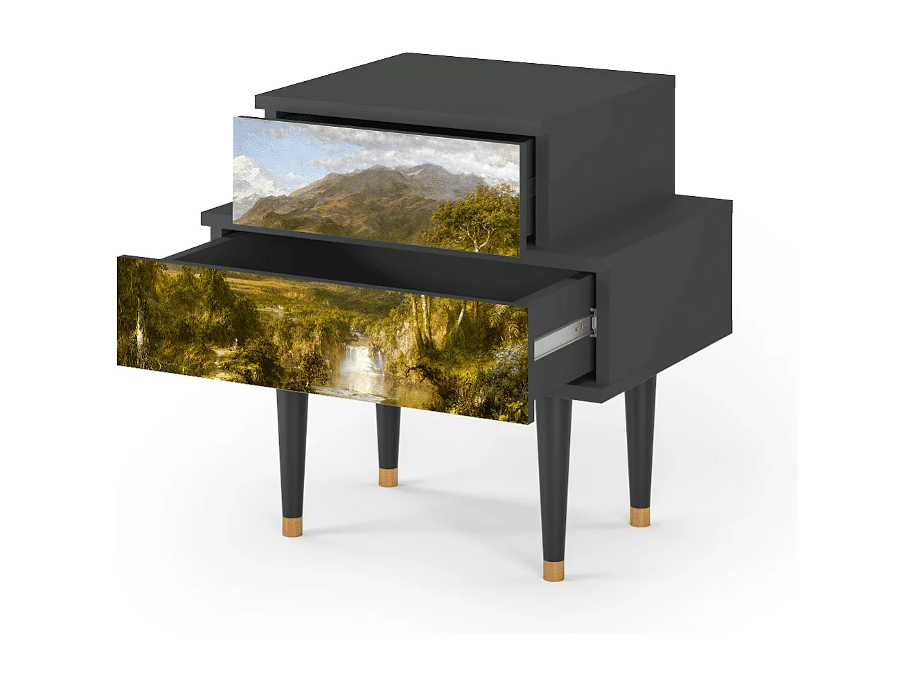 Table de nuit - 58х58х41 cm - NS1 - The Heart of the Andes , Anthracite