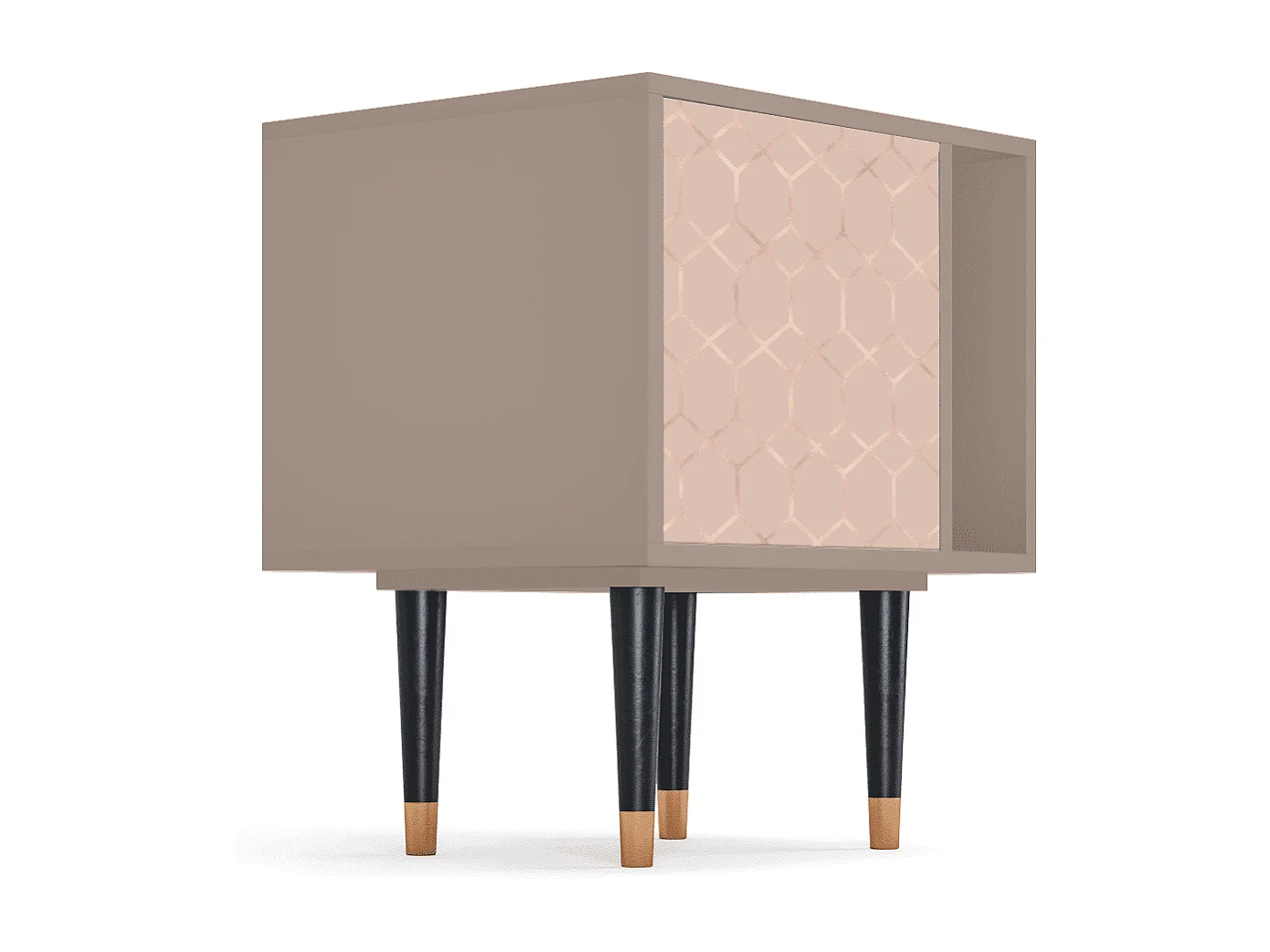 Stolik nocny - 57х69х48 cm - S2 - Rose Honeycomb, Latte