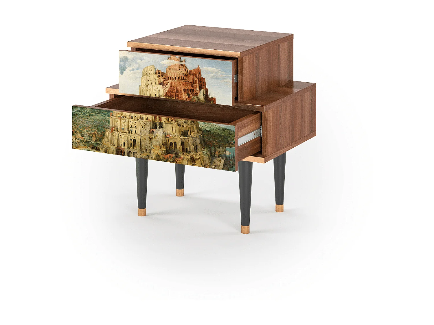 Table de nuit - 58х58х41 cm - NS1 - Elder The Tower, Noyer