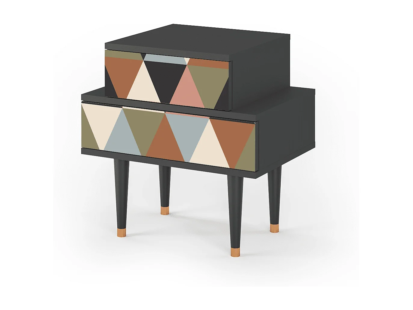 Comodino - 58х58х41 cm - NS1 - Royal Triangles, Antracite