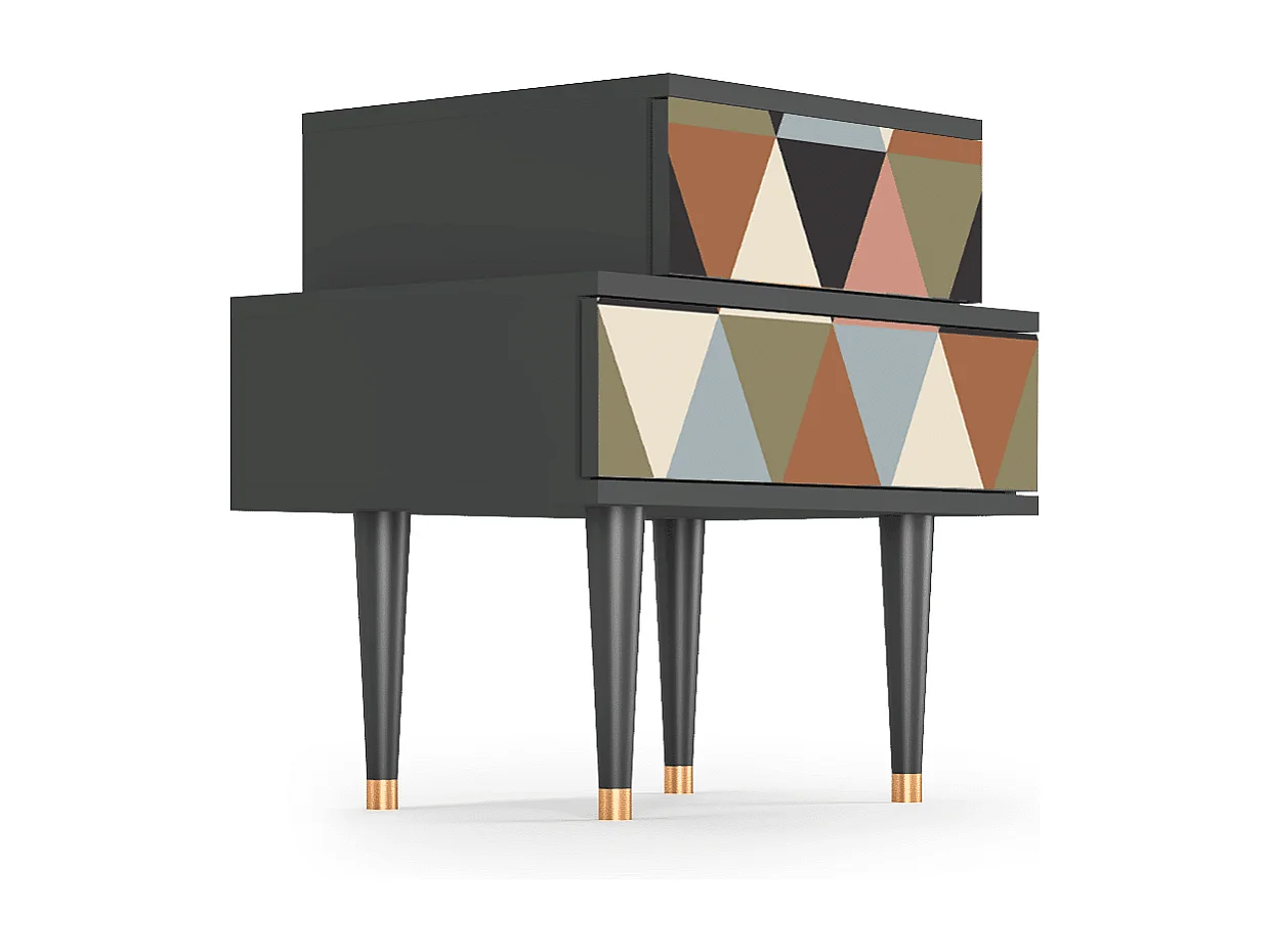 Comodino - 58х58х41 cm - NS1 - Royal Triangles, Antracite