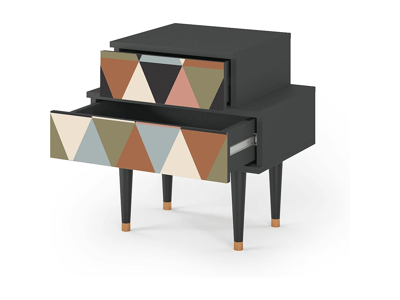 Comodino - 58х58х41 cm - NS1 - Royal Triangles, Antracite