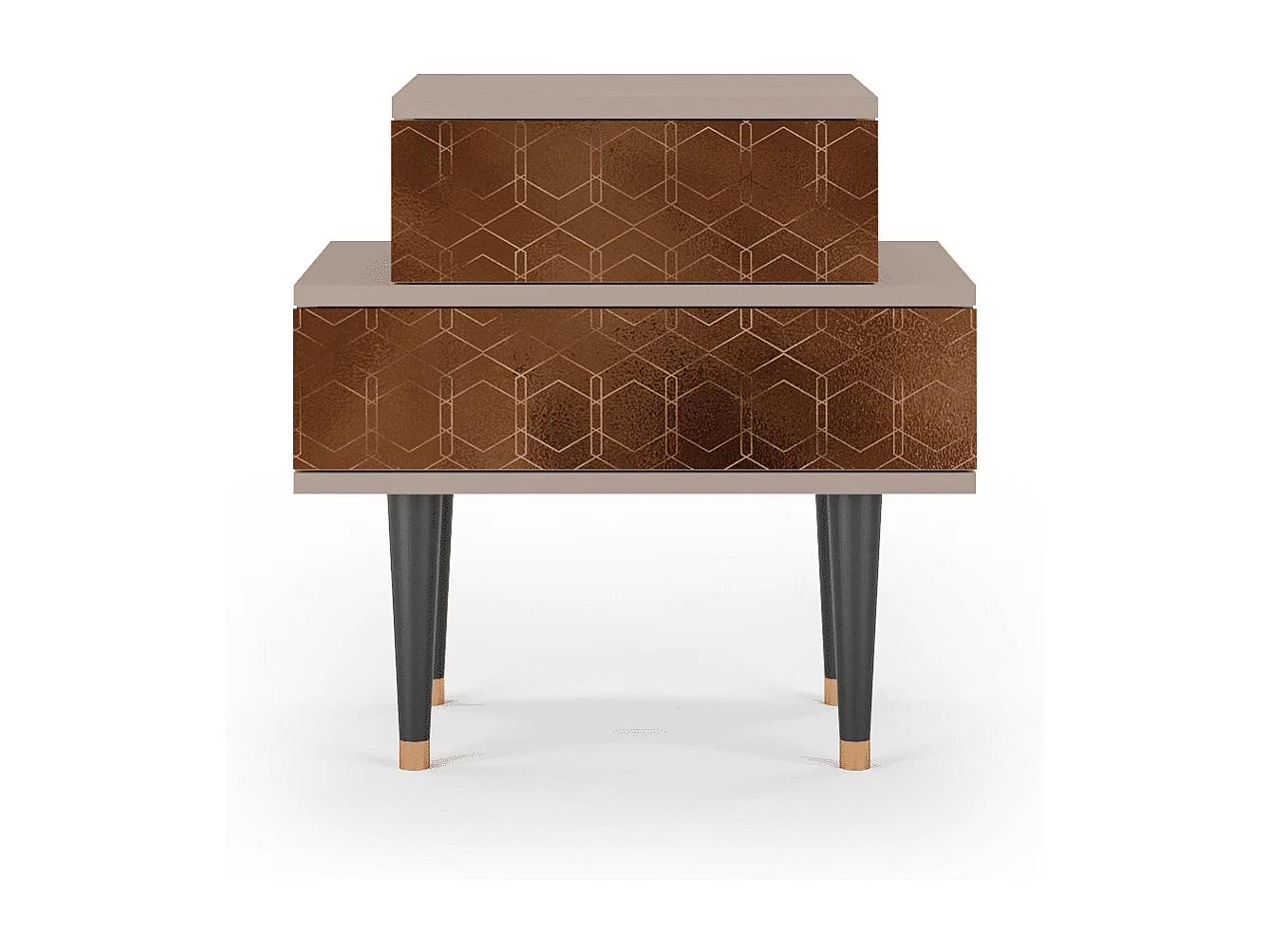 Stolik nocny - 58х58х41 cm - NS1 - Chocolate Bar, Latte