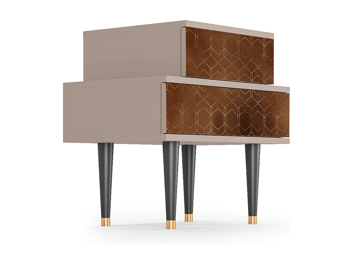 Stolik nocny - 58х58х41 cm - NS1 - Chocolate Bar, Latte