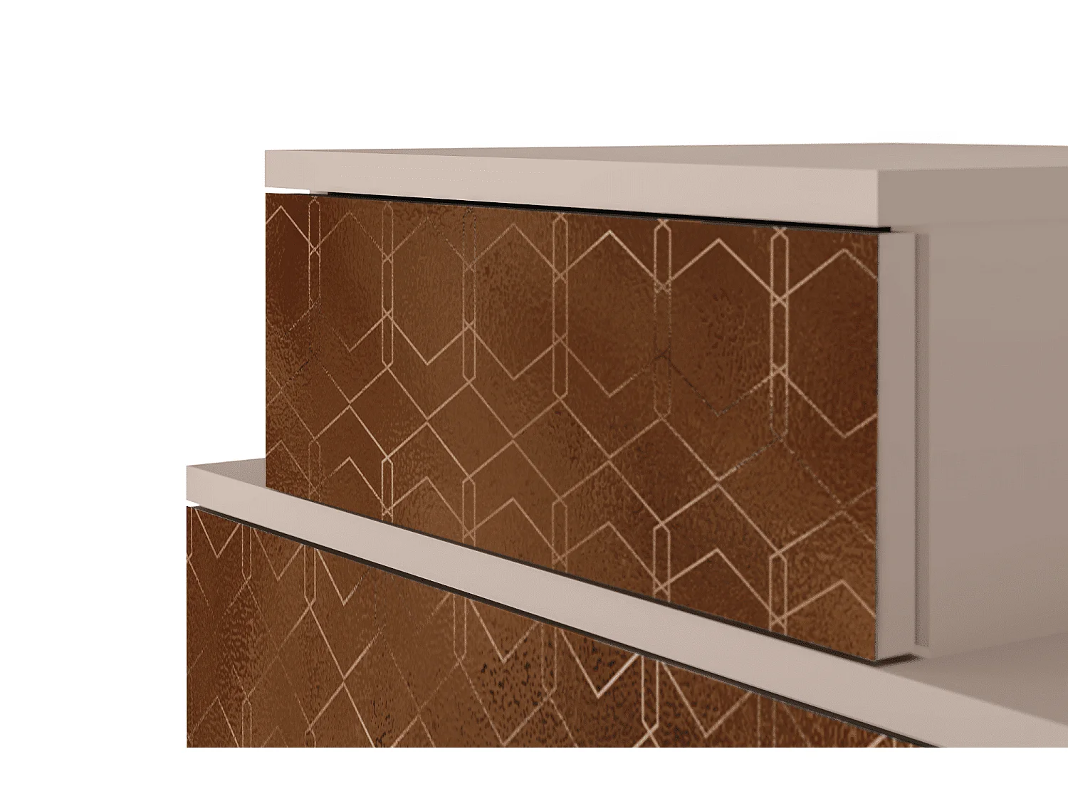 Stolik nocny - 58х58х41 cm - NS1 - Chocolate Bar, Latte