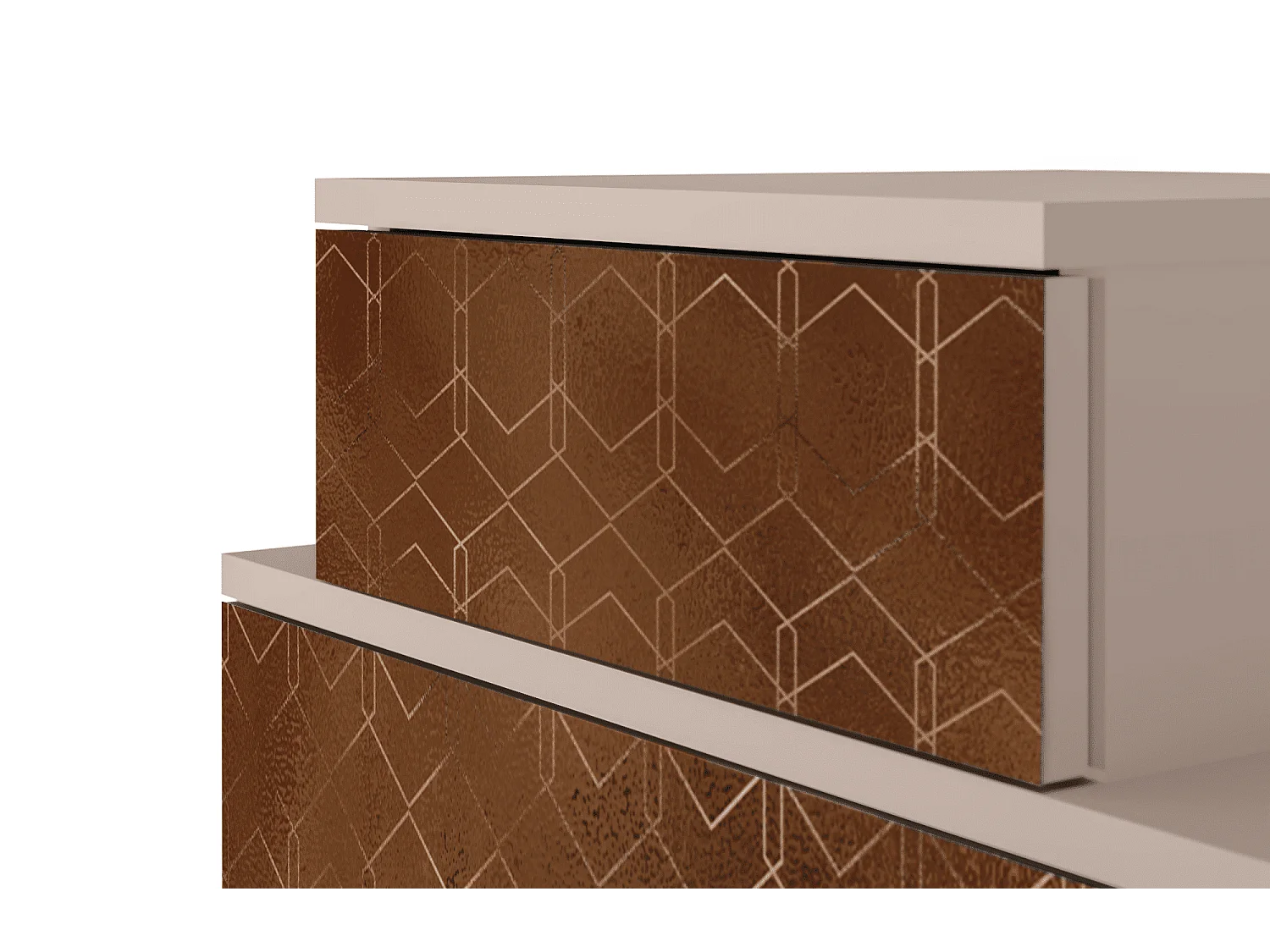 Stolik nocny - 58х58х41 cm - NS1 - Chocolate Bar, Latte