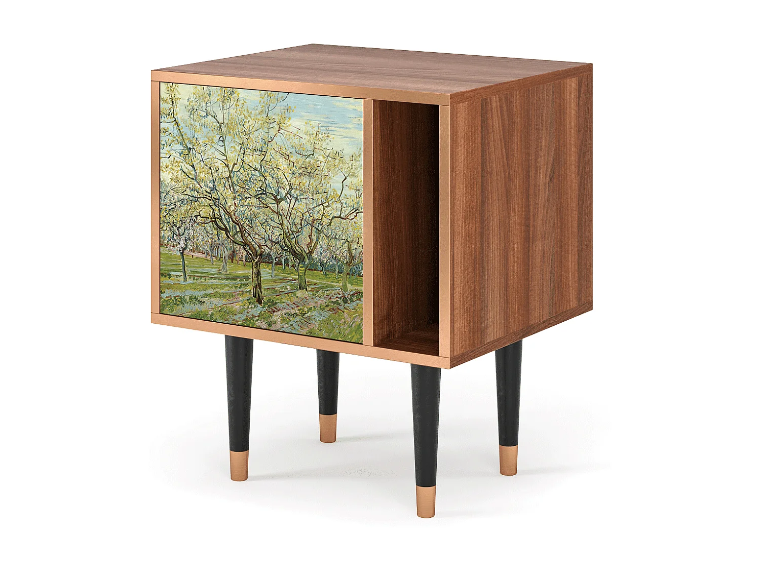 Stolik nocny - 57х69х48 cm - S2 - The Biały Orchard, Orzech