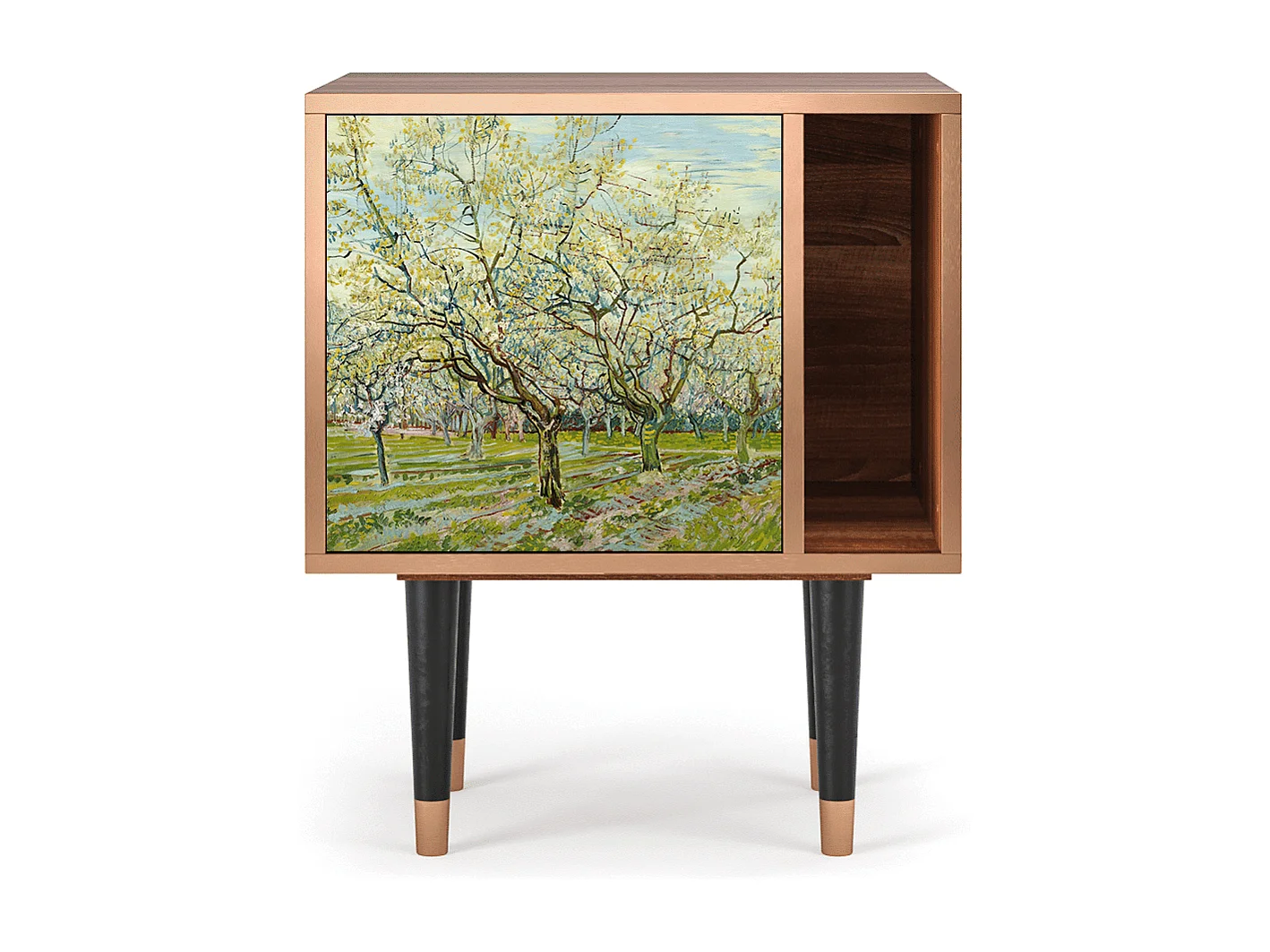 Stolik nocny - 57х69х48 cm - S2 - The Biały Orchard, Orzech