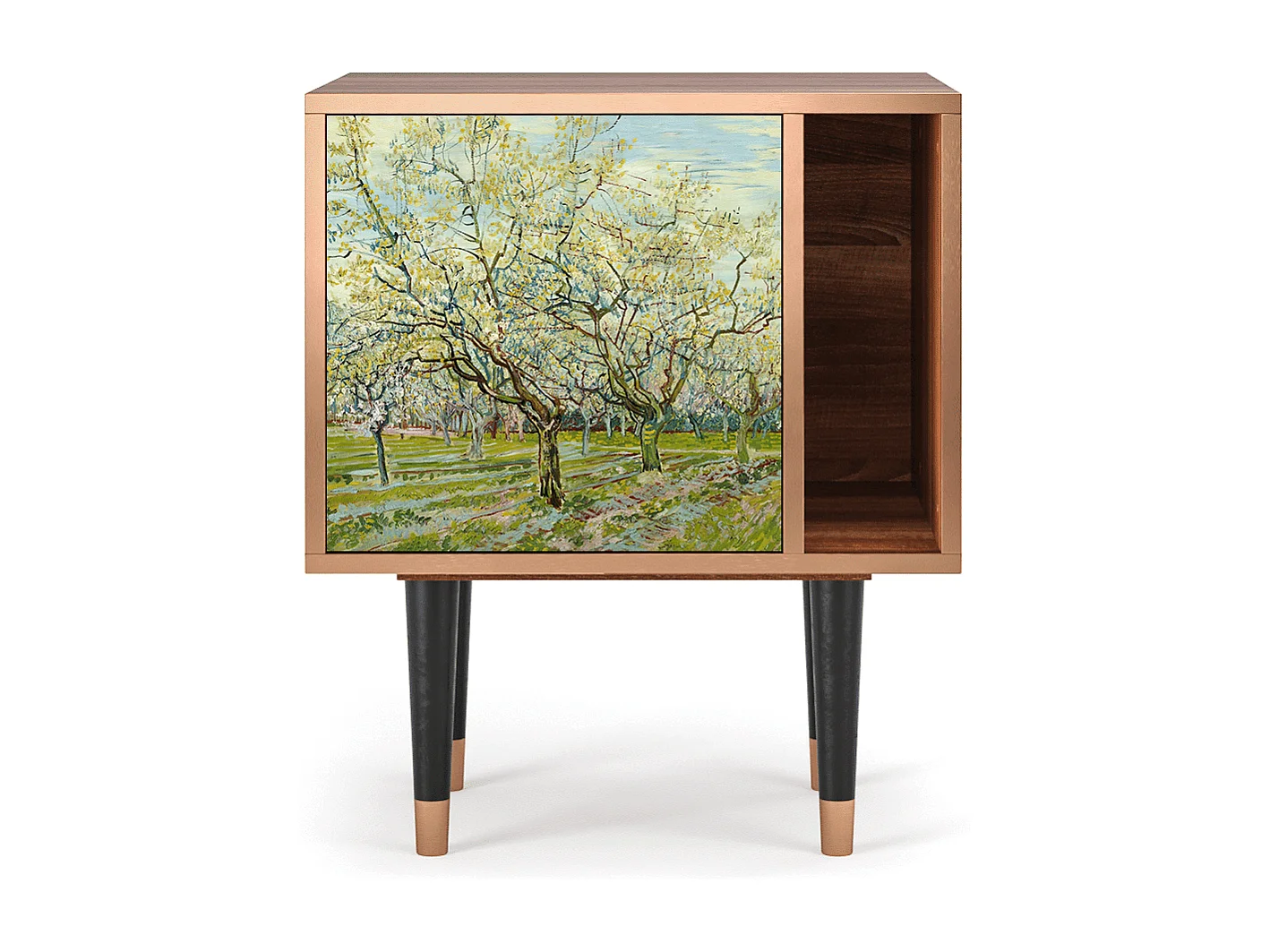 Stolik nocny - 57х69х48 cm - S2 - The Biały Orchard, Orzech