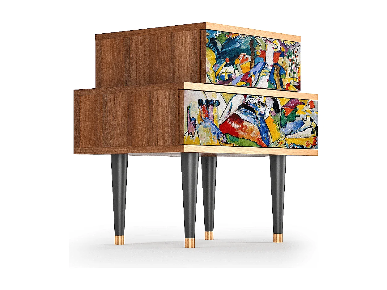 Table de nuit - 58х58х41 cm - NS1 - Improvisation 26  , Noyer