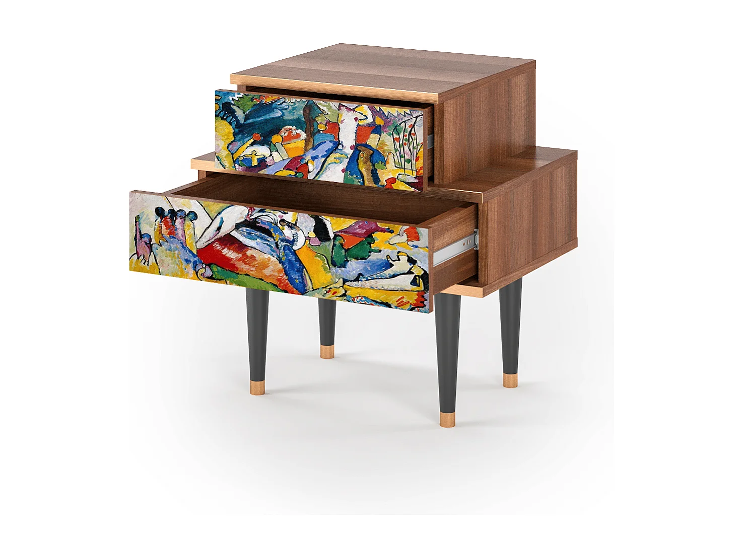 Table de nuit - 58х58х41 cm - NS1 - Improvisation 26  , Noyer