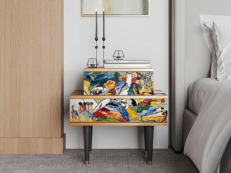 Table de nuit - 58х58х41 cm - NS1 - Improvisation 26  , Noyer