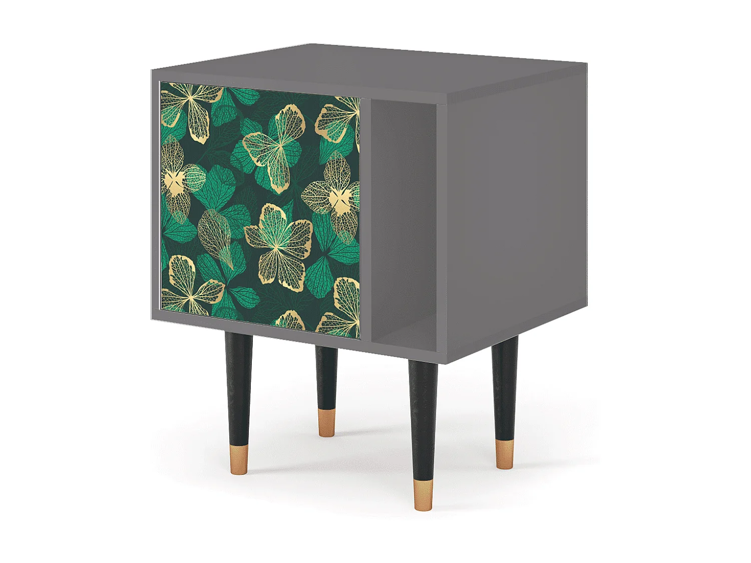 Table de nuit - 57х69х48 cm - S2 - Green Flower, Gris