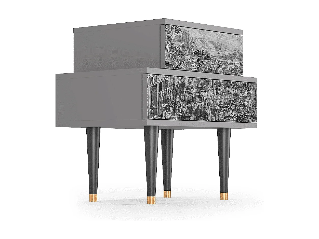 Table de nuit - 58х58х41 cm - NS1 - Departure, Gris