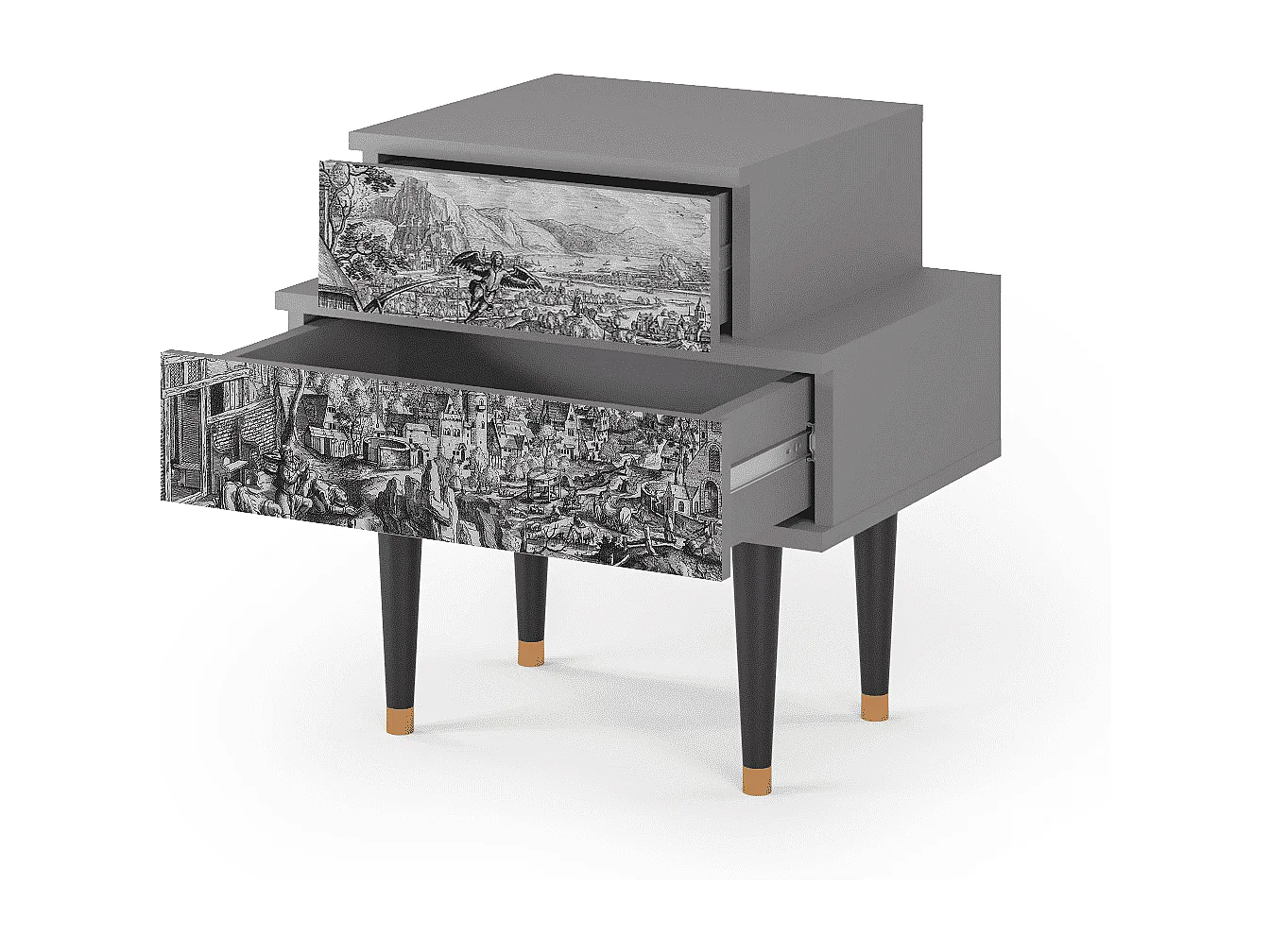 Table de nuit - 58х58х41 cm - NS1 - Departure, Gris