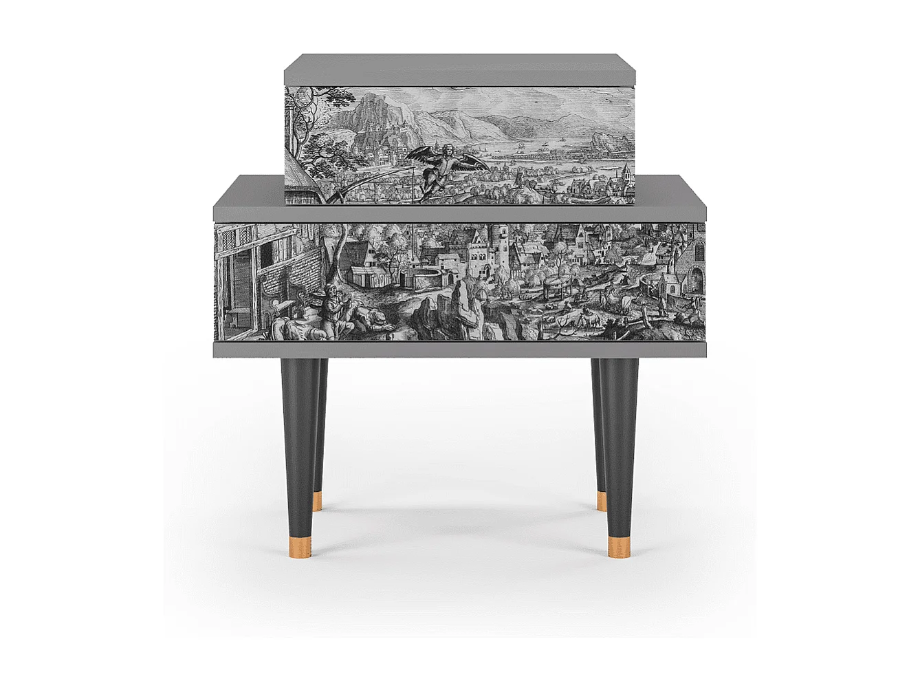 Table de nuit - 58х58х41 cm - NS1 - Departure, Gris