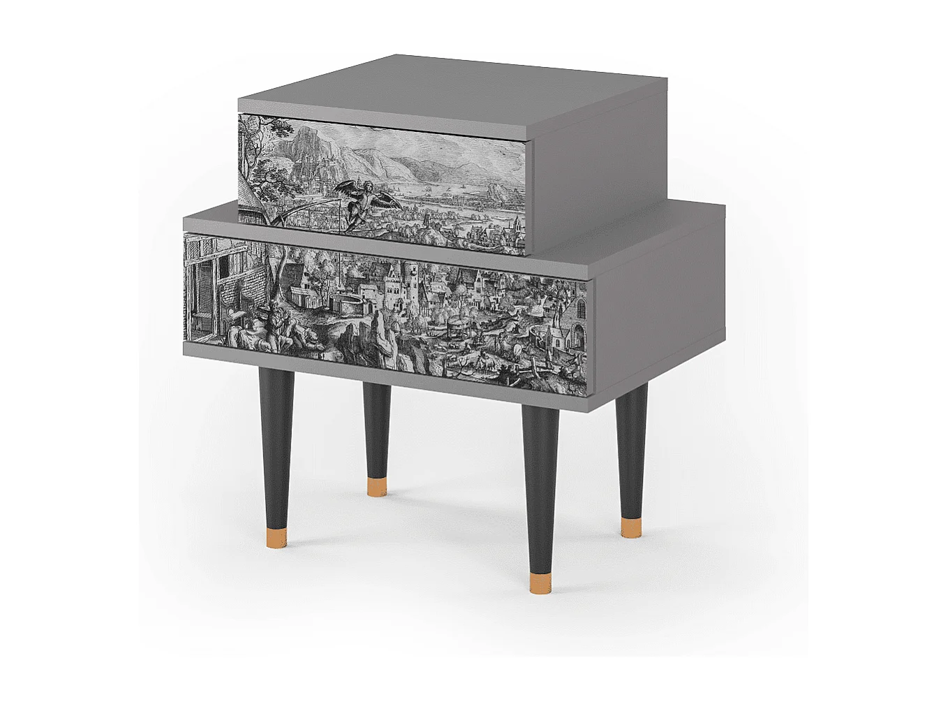 Table de nuit - 58х58х41 cm - NS1 - Departure, Gris