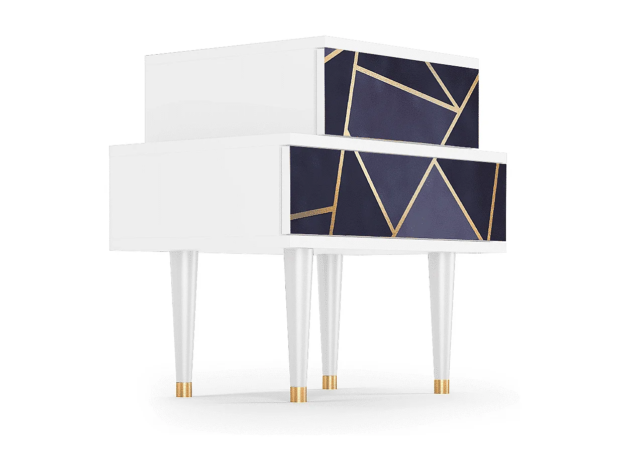 Table de nuit - 58х58х41 cm - NS1 - Raven Marble, Blanc