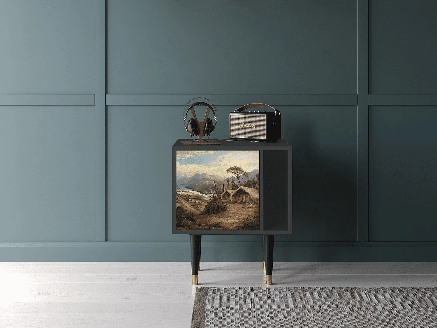 Nachttisch - 57х69х48 cm - S2 - View Across the Plains , Anthrazit