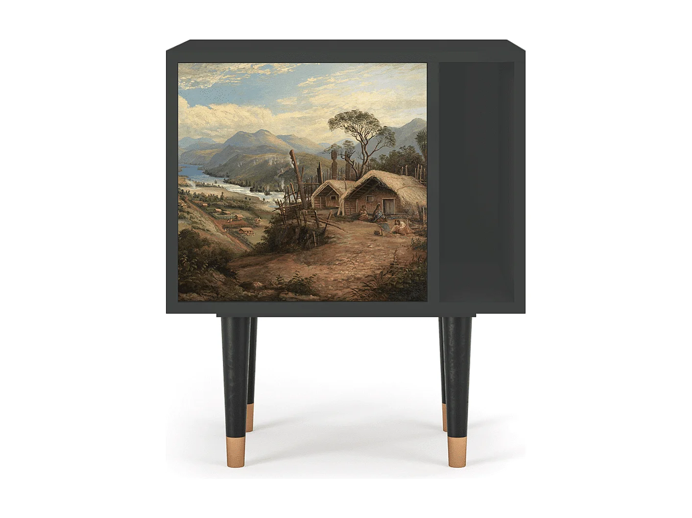 Mesita de noche - 57х69х48 cm - S2 - View Across the Plains , Antracita