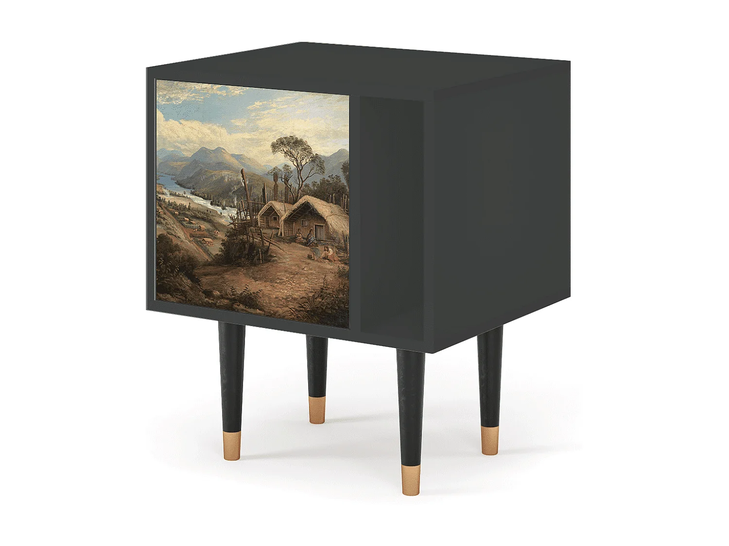 Mesita de noche - 57х69х48 cm - S2 - View Across the Plains , Antracita