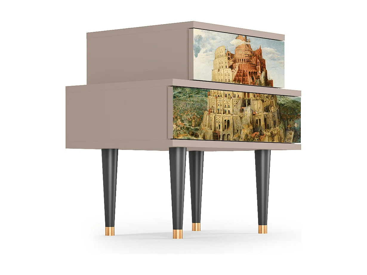 Criado-mudo - 58х58х41 cm - NS1 - Elder The Tower, Latte