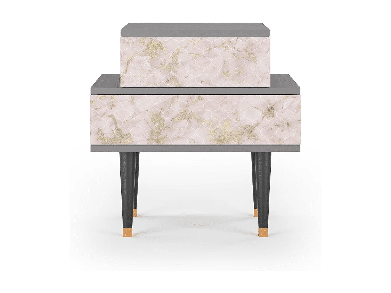 Comodino - 58х58х41 cm - NS1 - Dirty Roses, Grigio