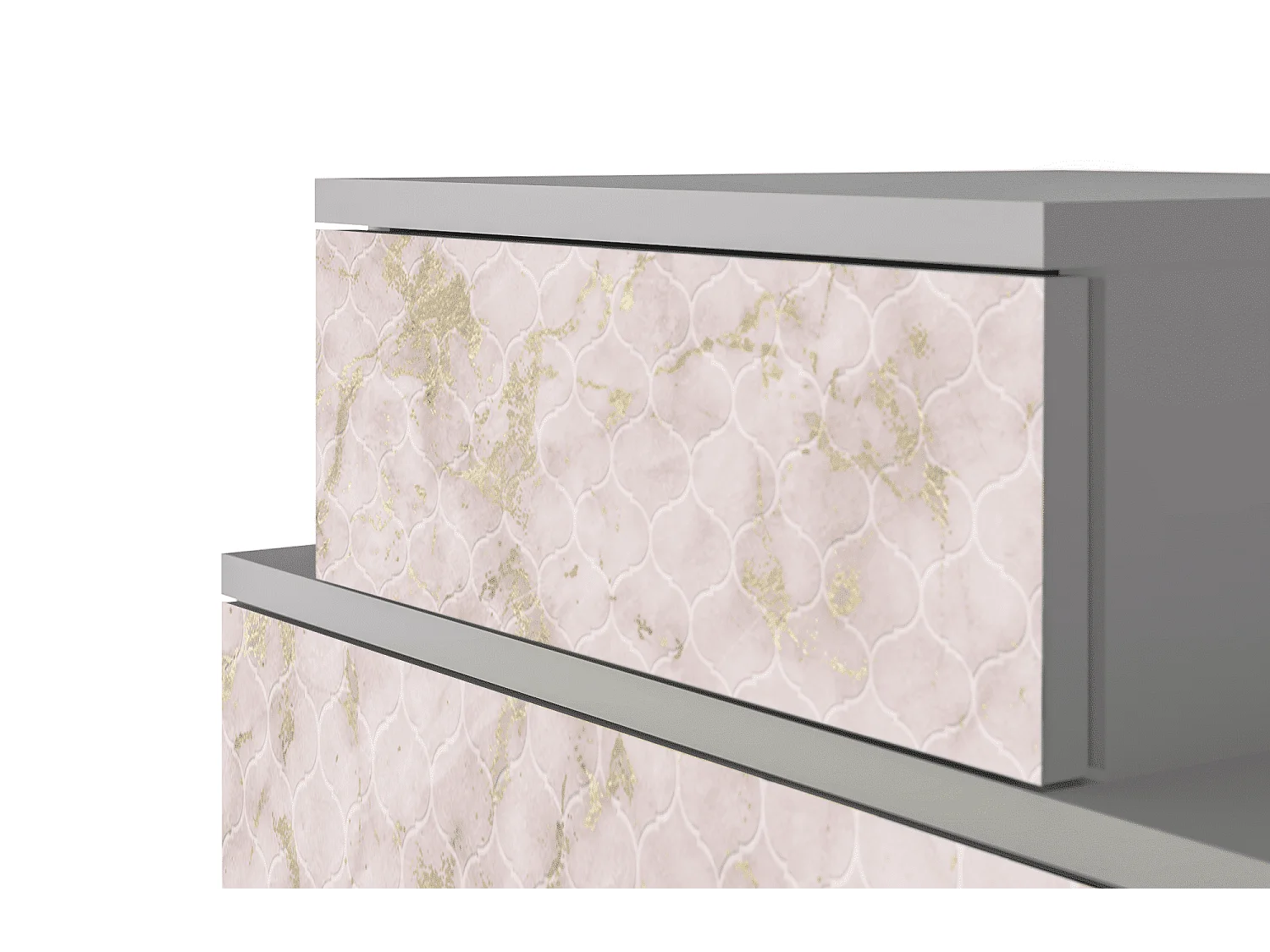 Comodino - 58х58х41 cm - NS1 - Dirty Roses, Grigio