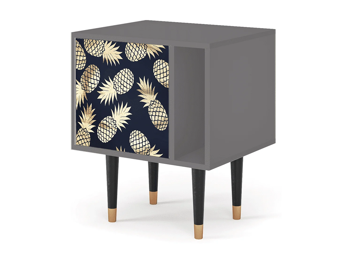 Stolik nocny - 57х69х48 cm - S2 - Sunny Pineaple, Szary