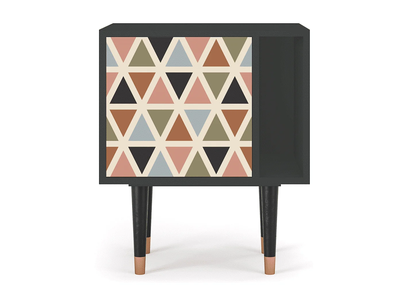 Stolik nocny - 57х69х48 cm - S2 - Royal Triangles, Antracyt