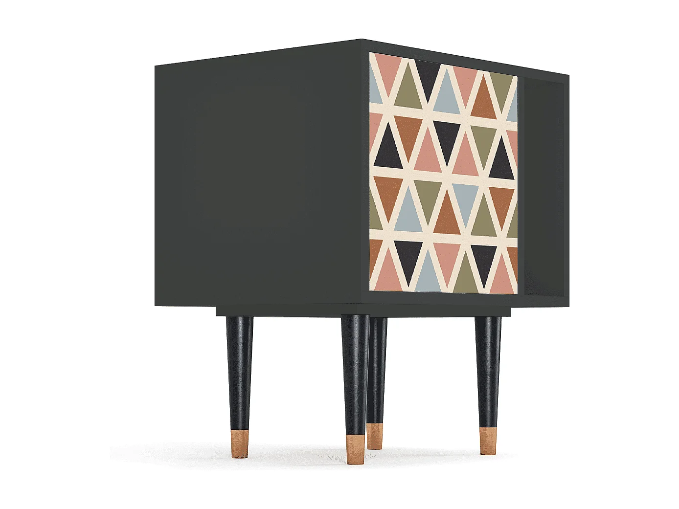 Stolik nocny - 57х69х48 cm - S2 - Royal Triangles, Antracyt