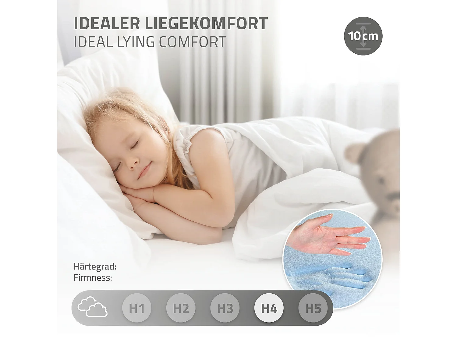 Lit d'enfants Tipi 70x140cm gris clair style indien cadre bois de pin massif matelas hypoallergénique housse amovible respirant et sommier à lattes