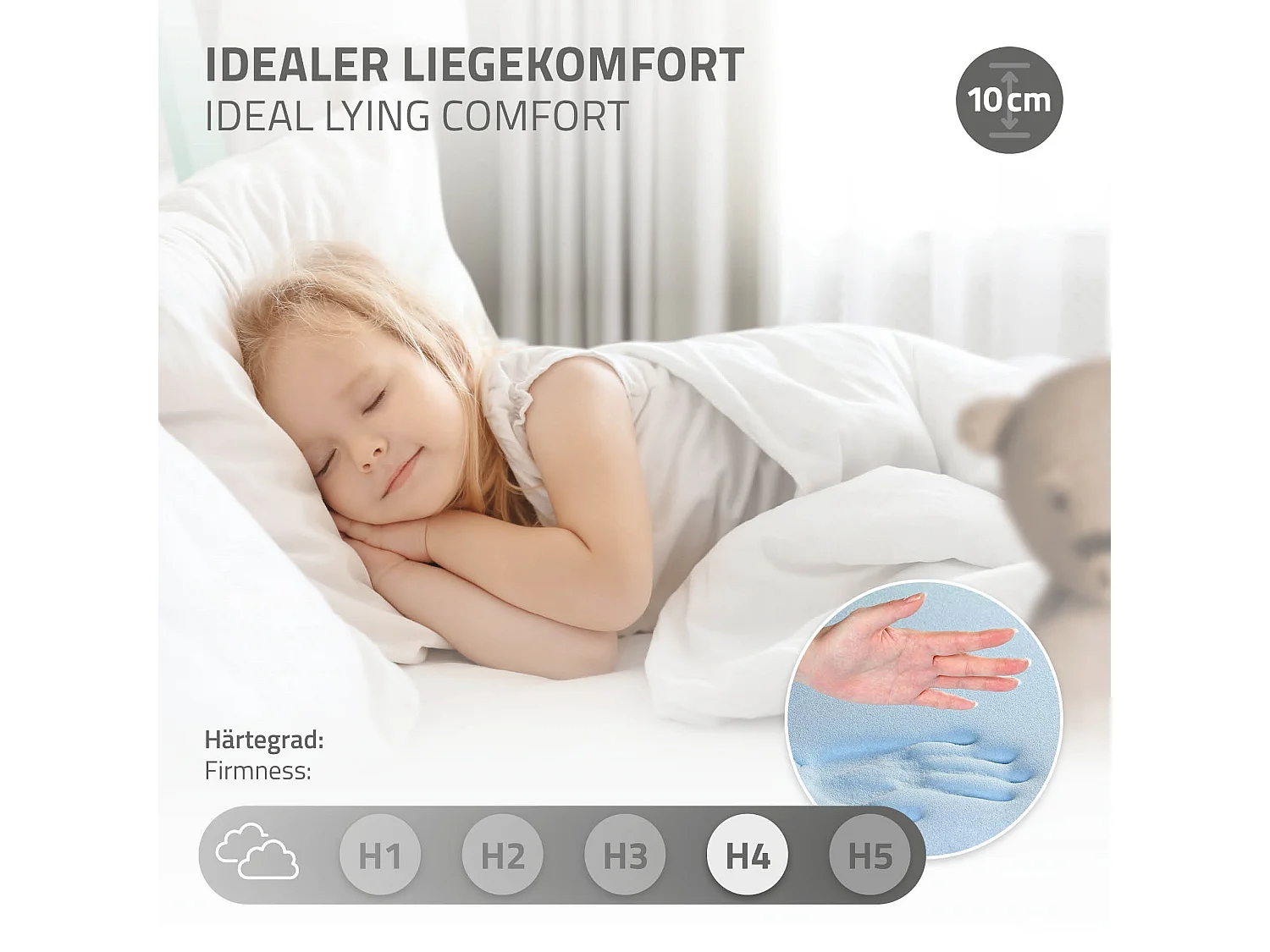 ML-Design Cama infantil tipi 90x200cm menta con colchón, protección anticaída y somier mobiliario con estructura de listones madera pino maciza