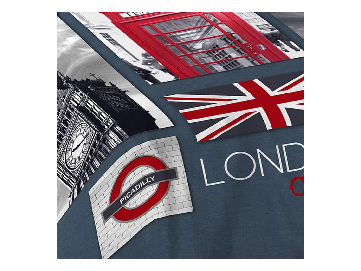 Parure de Lit 2 Pièces "City London" 140x200cm Bleu