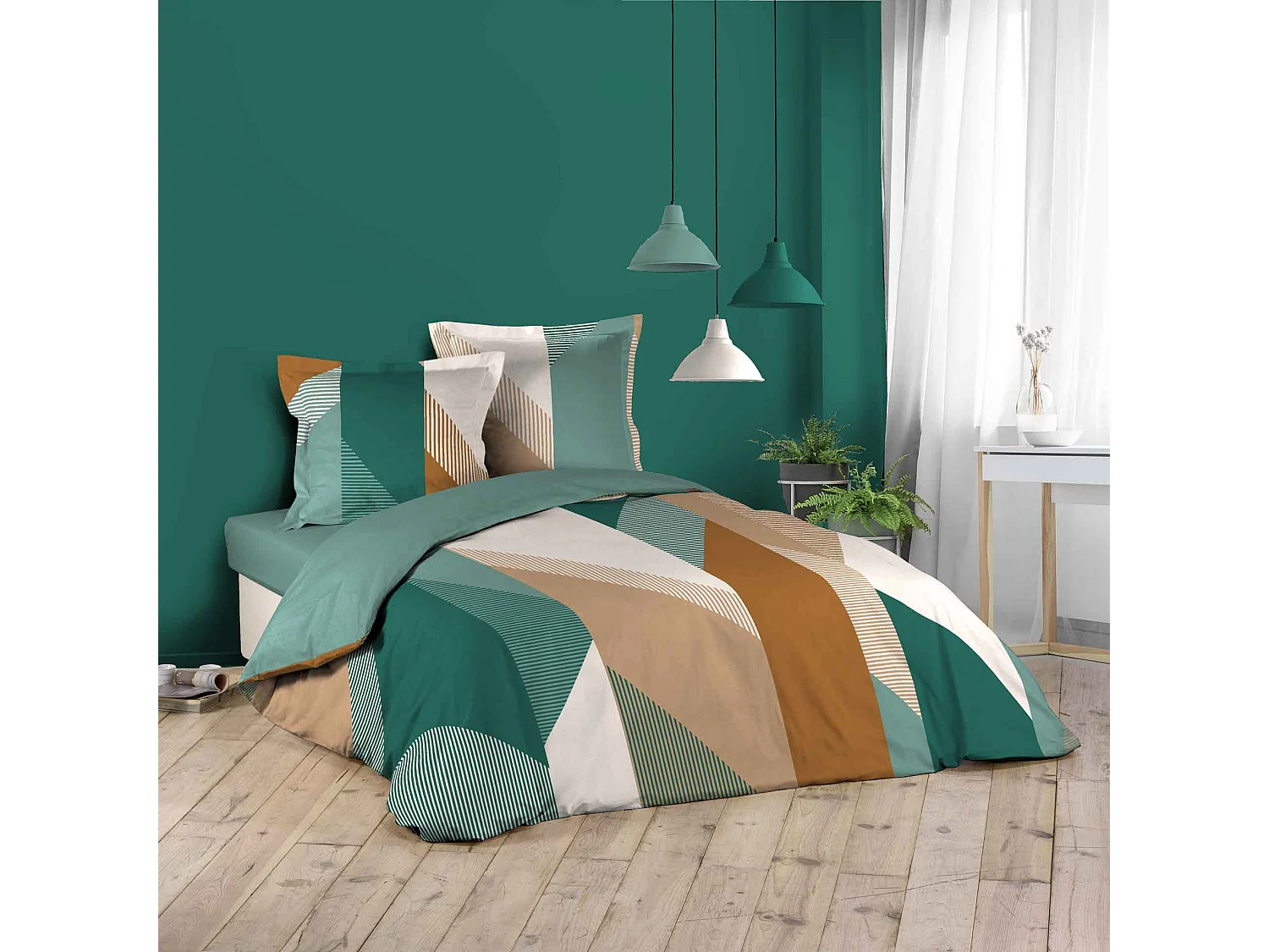 Parure housse couette 240 x 220 cm Graphic Malona