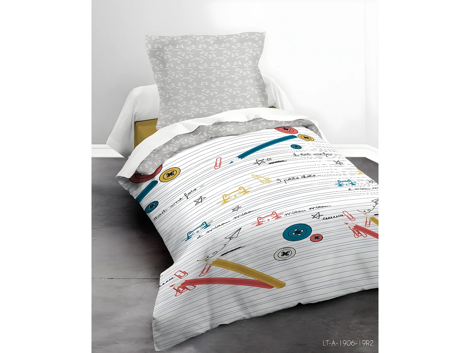 Housse de couette Miaou le chat