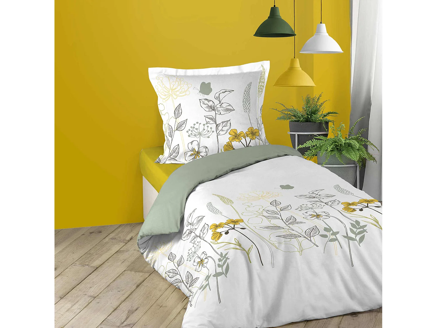 Parure Housse de couette Fleurs des champs 140 x 200 cm