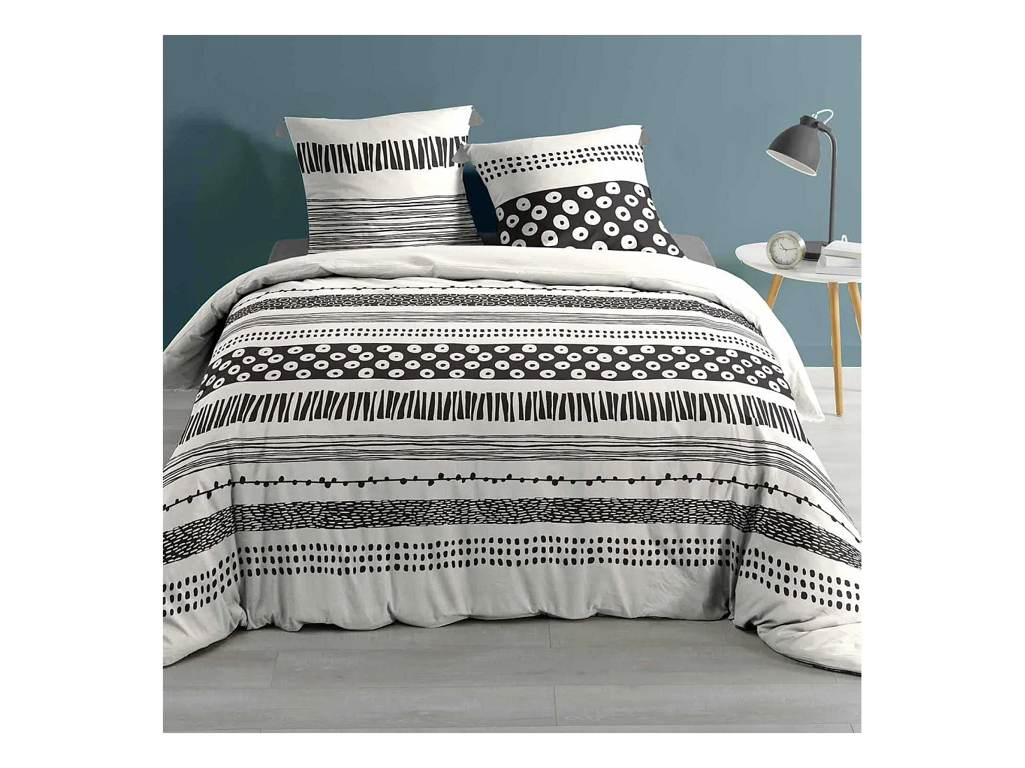 Parure housse couette 240x220 cm Blacky