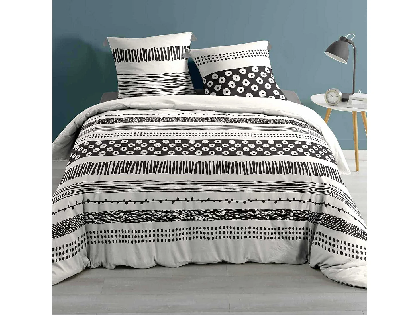 Parure housse couette 240x220 cm Blacky