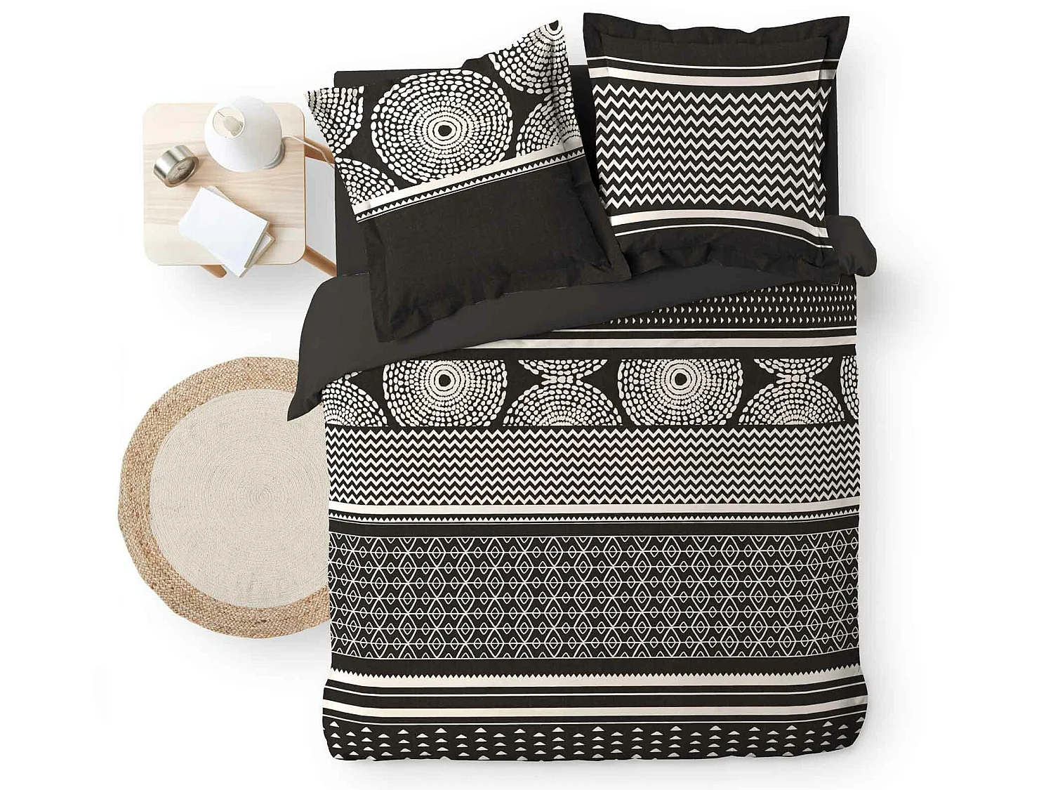 Parure housse couette 240 x 220 cm Black Silex