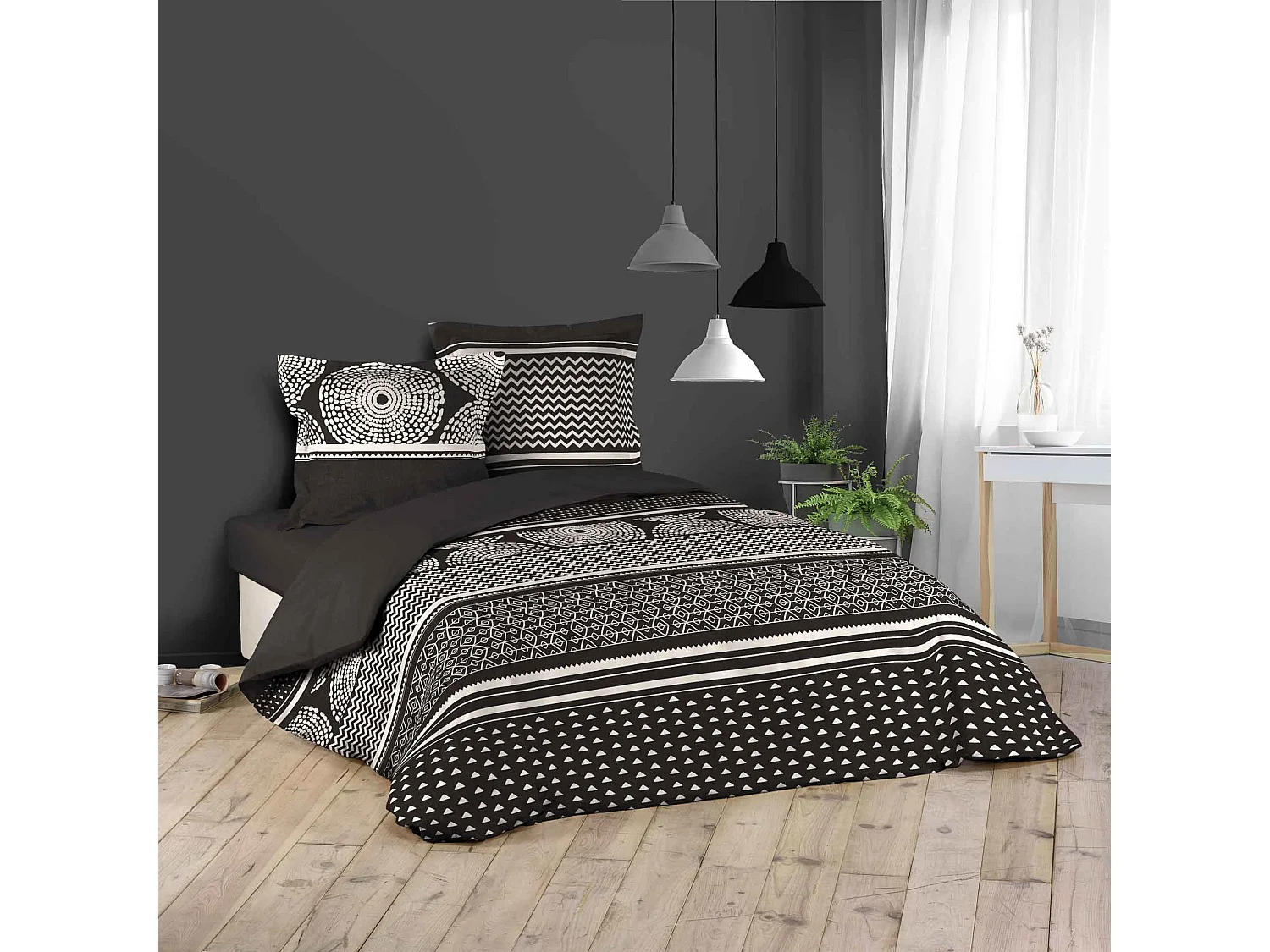 Parure housse couette 240 x 220 cm Black Silex