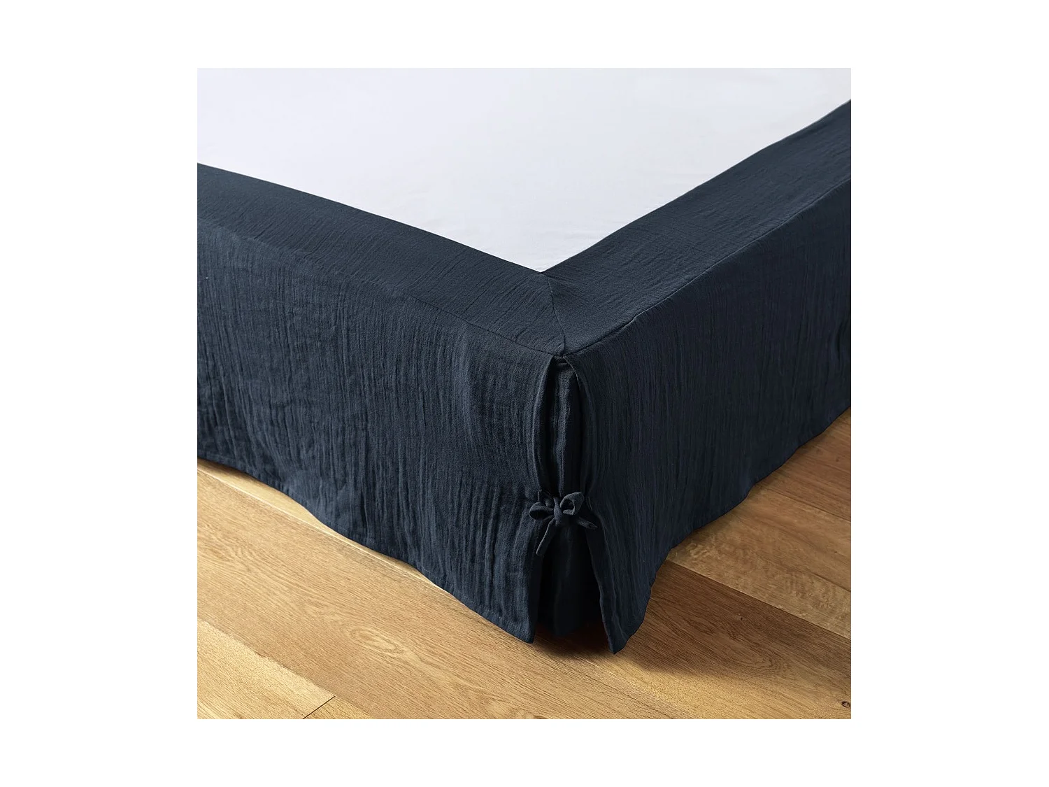 Cache sommier gaze de coton Gaia 140x190cm Bleu marine