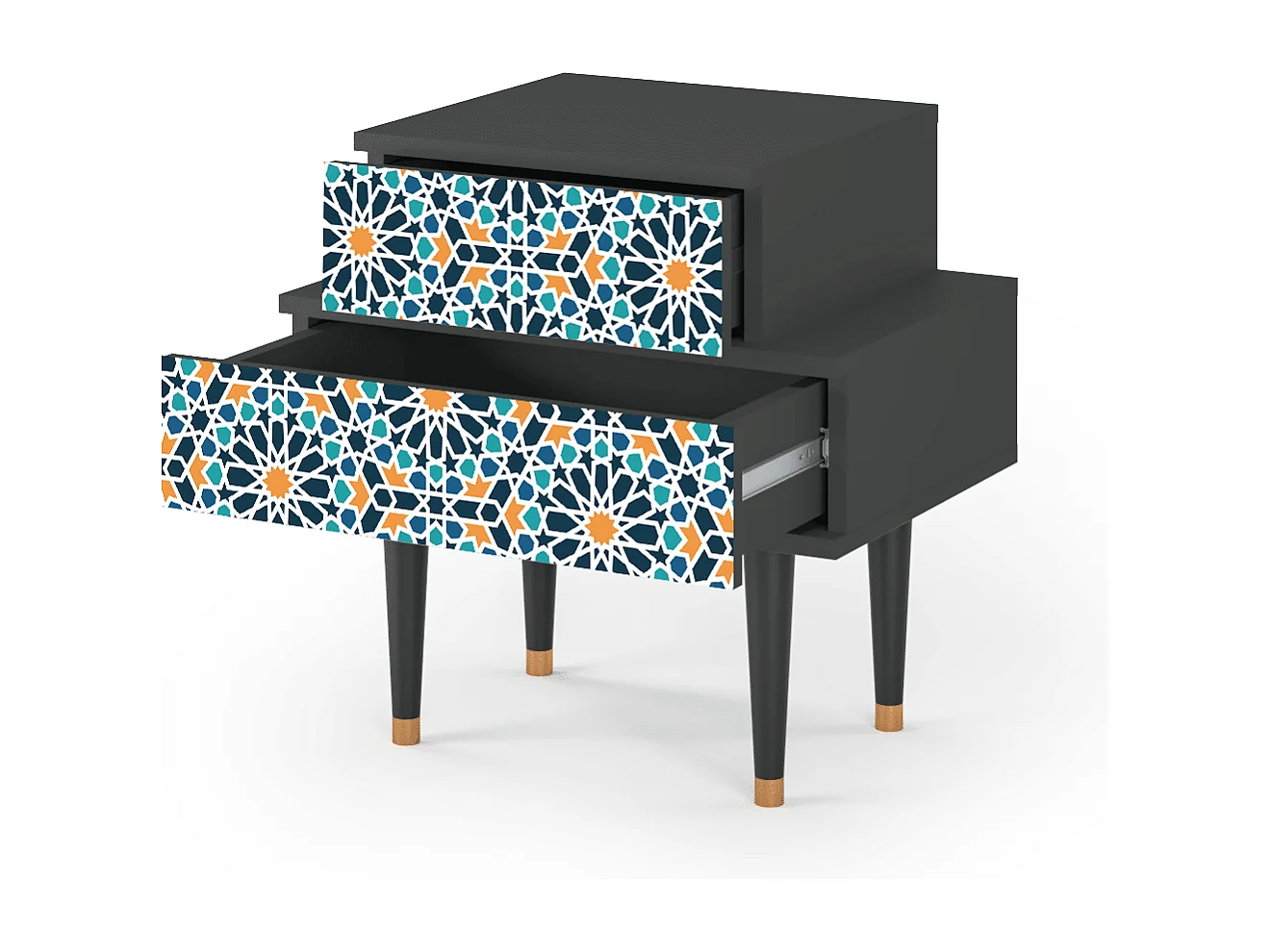 Table de nuit - 58х58х41 cm - NS1 - Kaleidoscope, Anthracite